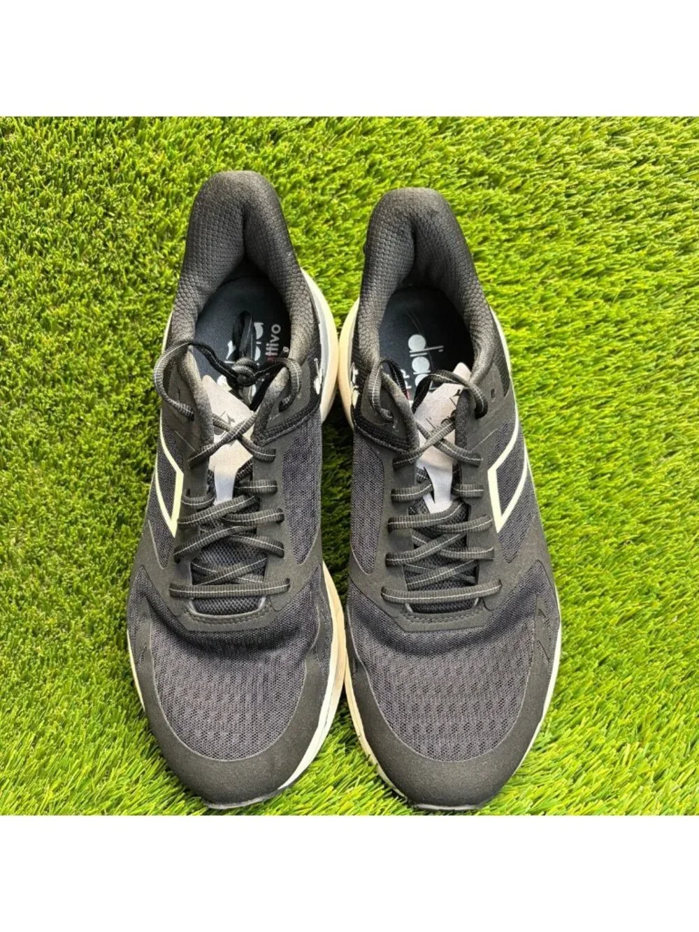 Diadora Cellula Mens Size 10.5 Black White Running Walking Shoes Sneakers